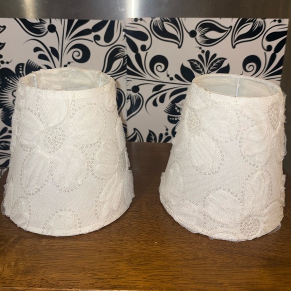 Accents | Nwot 2 Small Upcycled Shabby Chic White Flower Lamp Shades ...
